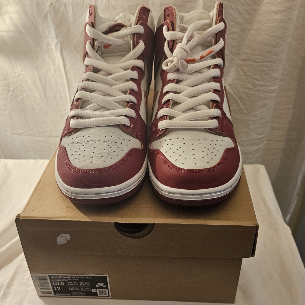 Nike Red and White High-Top Sneakers